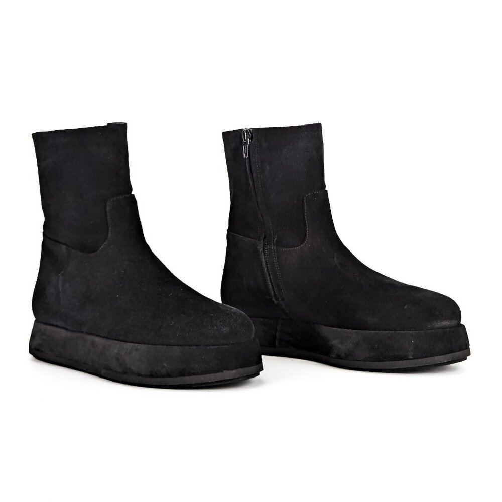 Paloma Barcelo Women Rigel Platform Festival Black Suede Zip Boots 7-7.5US EUR38